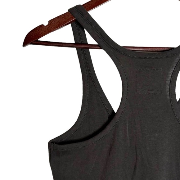 Chaser Racerback Tank Top Corset Front Curved Hem Faded Black Medium - Picture 10 of 16